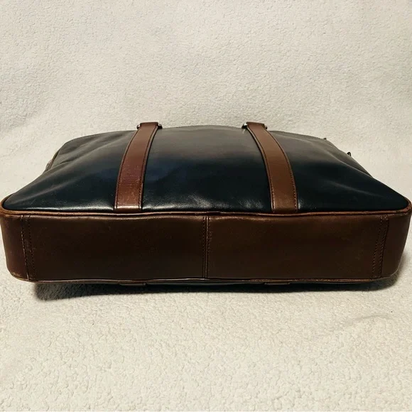 Coach Slim Bicolor Leather Briefcase - Picture 11 of 13